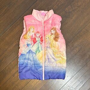 Disney Girls Pink to Purple Ombré Princess Puffer Vest